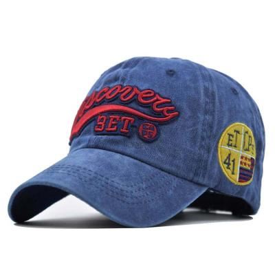 China JOINT Wholesale Outdoor Fashion Washed Letters Sports Hat Vintage Cotton Embroidered Baseball Cap for sale