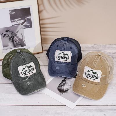 China Wholesale Trucker Caps Patches COMMON Trucker Hats Gorra Vintage Washed Mesh Baseball Cap Retro Trucker Hat for sale