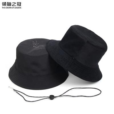 China Sun Protection Winter White Reversible Bucket Hat Cotton Corduroy Bucket Hat Waterproof for sale