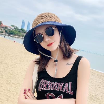 China Foldable Straw Bucket Hats Dobby Ladies Summer Women Straw Bucket Hat Crochet Female Sun Beach Hat Wholesale Basin for sale