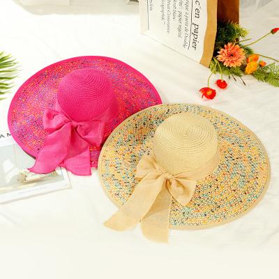 China Checked Wholesale Ladies Summer Hats With Wide Brim Fashion Beach Hat Sun Straw Hat For Women for sale