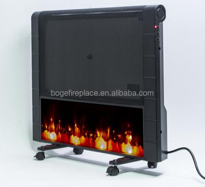 China Household Top Rated Wall Mount Portable Electric Fireplace With Four Wheels for sale