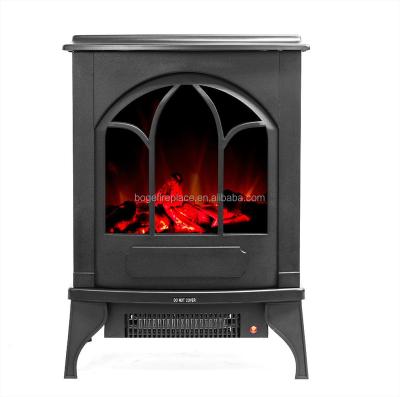 China Household Fireplace Freestanding Electric Stove With Wood Burning , 120v Indoor Electric Stove for sale