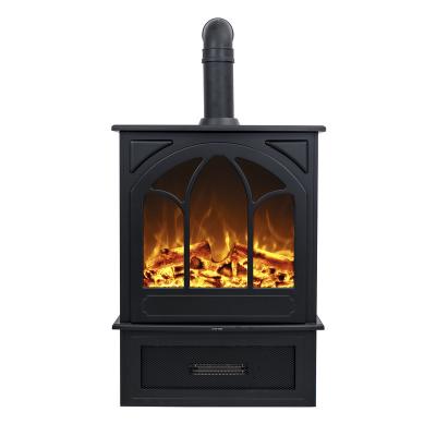 China Household Decorative Fireplace Freestanding Electric Fireplace Heater , Wood Burning Flame Effect for sale