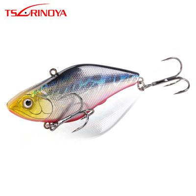 China ABS Plastic TSURINOYA DW22 70mm 13.8g VIB Swimmng Sinking Bass Bait Fish Lure Black Nickel Hooks for sale