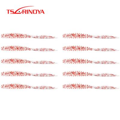 China New AJING TSURINOYA Plastic Fishing Lure 0.4g STYLISH 60mm 10pcs AJING Ocean Rock Bait Needle Tail Soft Lure Artificial Bait for sale