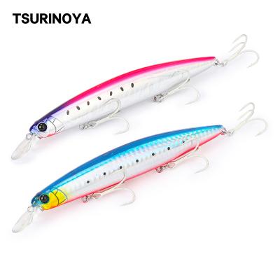 China ABS Plastic TSURINOYA 130S Sinking Long Big Minnow Fishing Lure SCOUT 130mm Bass 24g Flounder Sea Fishing Casting Artificial Hard Baits for sale