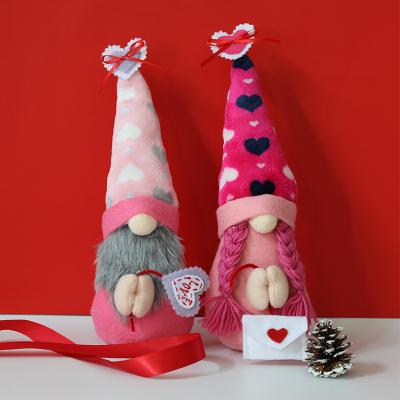 China Wedding 2022 New Christmas Happy Valentines Day Gift Ornaments Cloth Home Decoration Valentines Day Gnome Gifts Decor for sale