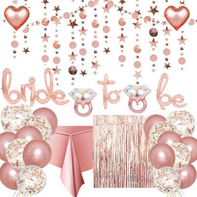 China Rose Gold Birthday Balloons Decoration Bride To Be Party Decoration Sets Rose Gold Confetti Latex Happy Birthday Balloon Banner Foil Balloons for sale