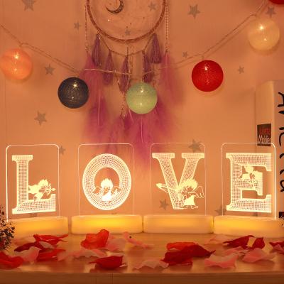 China Colorful Valentine table decoration LOVE marry me to model LED light string decoration romantic home light to marry proposal for sale