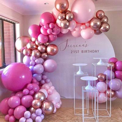 China Eco-Freindly Happy Birthday Pink Balloon Set For Girls Pink Garland Background Decoration Birthday Decoration Party Supplies for sale