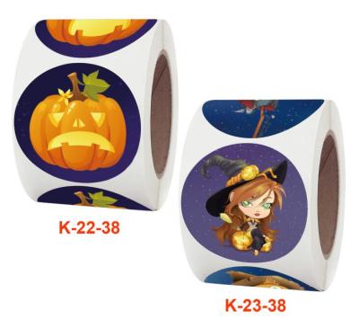 China Eco-Freindly Halloween Cartoon Stickers For Decoration Candy Gift Wrapping 3.8CM Hot Sale Halloween Party Sticker for sale