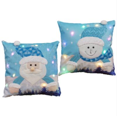 China Party Christmas LED Lantern Pillowcase House Cushions Luminous Decorative Pillowcase 45cmX45cm for sale