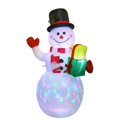 China Party Christmas Snowman Decorations Indoor Outdoor Christmas Inflatable Snowman with LED Lights for sale