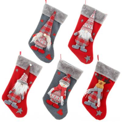 China Kids Christmas Stocking Accessories Adornos de Navidad de Santa Sock Xmas Decorations Party Family Holiday Xmas Party for sale