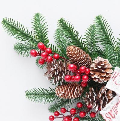 China Red Resin Christmas Decorations 40cm Fruit Christmas Wreath Small Shopping Mall Hotel Door And Window Decorations for sale