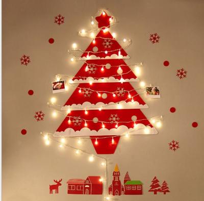 China PVC DIY Wall Christmas Tree Hotel Mall Christmas Decorations Felt Christmas Tree for sale