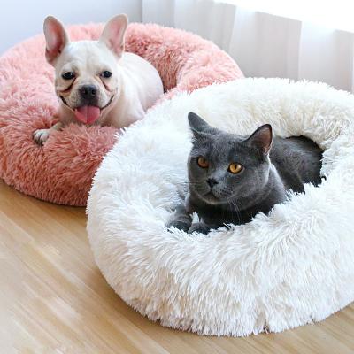 China Custom Sustainable Wholesale Luxury Warm Soft Plush Comfortable Dog Bed For Sleeping Winter Pet Supplies for sale