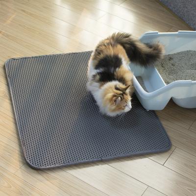 China Wholesale Customized Pet Viable Cat Floor Mat Waterproof Washable EVA Cat Litter Mat for sale