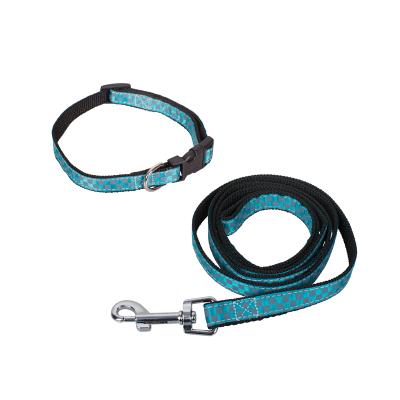 China Viable Wholesale Custom Polyester Dog Collar And Leash Set Durable Pet Accessories for sale