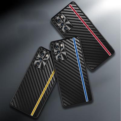 China 2022 New Carbon Fiber Pattern TPU Leather Phone Case Cover Soft Shockproof Samsung Galaxy S22 Plus S22 Ultra for sale