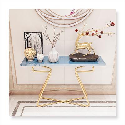 China Modern luxury white marble console table finished hallway console table for sale