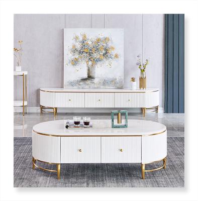 China Modern Extendable Marble TV Stand Wholesale Price Top Bracket For Living Room Wood Furniture TV Cabinet for sale