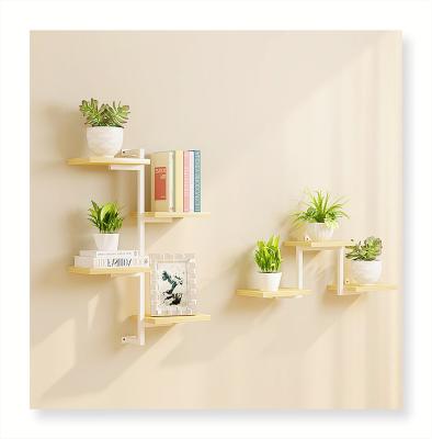 China Modern Hot-selling Wall Mounted Hexagonal Floating Shelves Wooden Storage Shelves For Wall Decor for sale