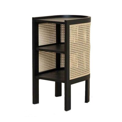 China Custom Expandable Wooden Night Stand Rattan Bedroom Furniture Wooden Night Stand for sale