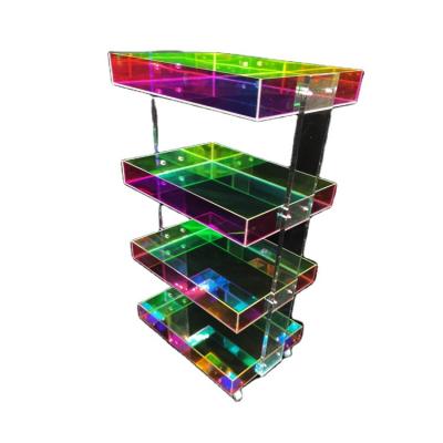 China Modern acrylic shine color multilayer pulley storage table tea table nightstand rectangle will wear tray color for sale