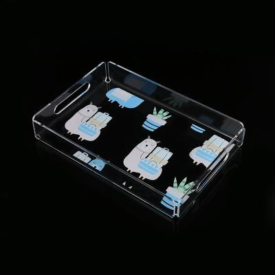 China Custom Square Tray With High Quality Serving Home Hotel Restaurant Plastic Acrylic for sale