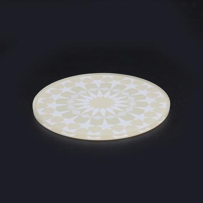 China Sustainable Retro Style Acrylic Mug Coaster For Drinks With Round Shape for sale