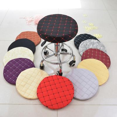 China New Arrival Fashion Round Waterproof PVC Leather Stretch Cushion Round Chair Cushion For Chair Stools Covers for sale