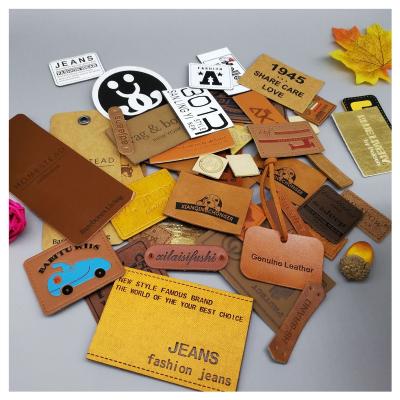 China Bags DIY Leather Products Custom Synthetic Leather Tags Handmade Leather Accessories Emboss Label for sale