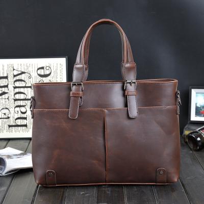 China Fashion New Arrival Guangzhou Business Casual Leather Male Ravel Laptop Messenger Bag for sale