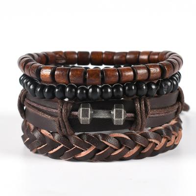 China 2021 Cute Fashion Rope Charm Jewelry Vintage Friend Multilayer Handmade Gift Men's Wrap Leather Bracelets for sale