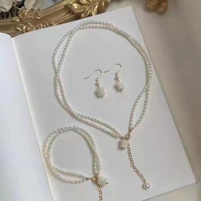 China 2021 Fashion Environmental Friendly Design Wholesale Luxury Pearl Jewelry Statement Necklace Pearl Necklace Set For Women for sale