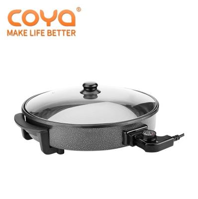 China Household Overheat Protection Electric Pizza Pan Cooking Pan Non-stick Coating Rotating Pizza for sale