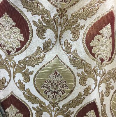 China High Quality Luxury 100% Memory Polyester Damask Design Curtain Jacquard Fabric for sale