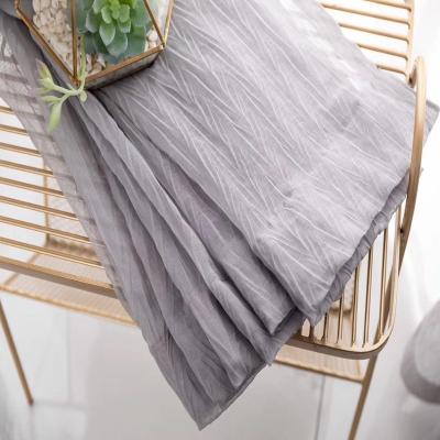 China High quality memory home textile best price sand embossed sheer curtain fabric roll for wholesale for sale