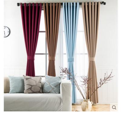 China Cheap Ready Made Blackout Simple Design Blackout Liner Grommet Curtains for sale