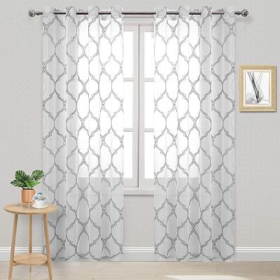 China Wholesale Sheer Heat-insulation Curtain Fabric Embroidery Drapes Fabric Curtain Window for sale