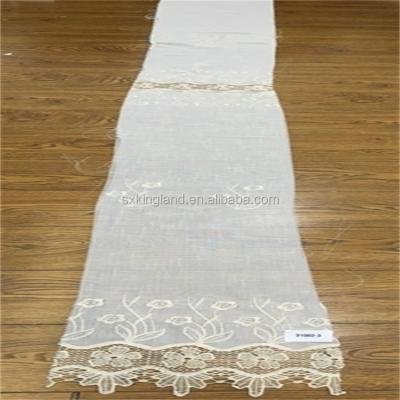 China Luxury Blackout New Design Flower Embroidery Tulle Fabric For Sheer Curtain for sale