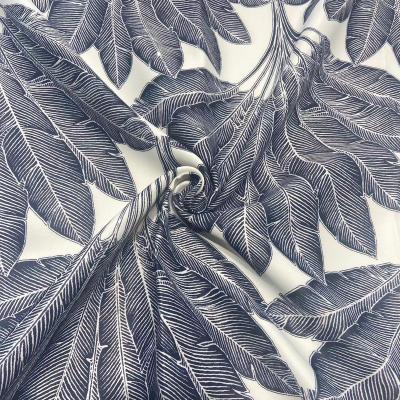 China Memory multiple leaves printed curtain fabric in dimout polyester printed curtain fabric for sale