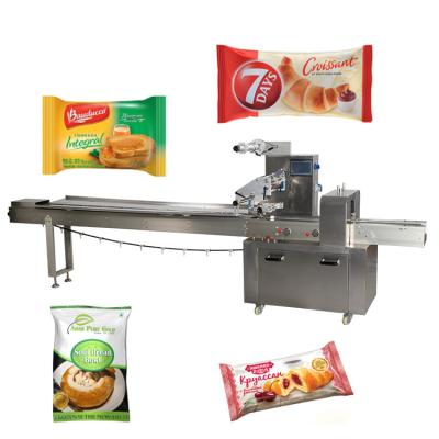 China GARMENT Bread Croissants Burger Burger Packing Packaging Machine for Cookies Food Bag Pillow Packing Sealing Machine for sale