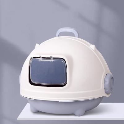 China Creative Viable Fully Enclosed Cat Litter Box Portable Cat Toilet Large Capacity Anti-splash Robot Cat Litter Box for sale