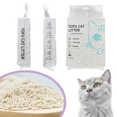 China China Factory OEM Sustainable Tofu Natural Cat Litter Flushable High Quality Tofu Cat Litter for sale