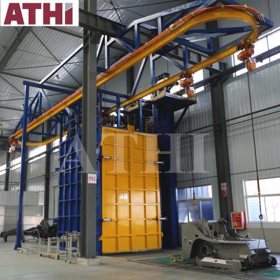 China Large parts hook hanger cleaning pass through cleaning type shot blasting machine china supplier for sale