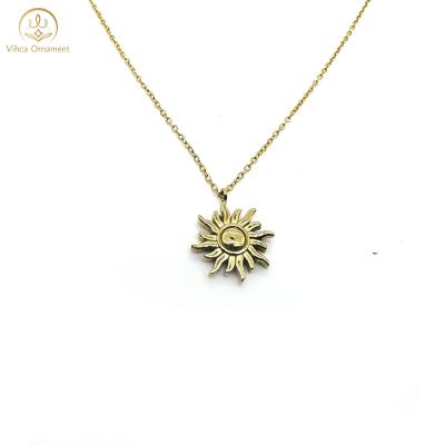 China Best Selling FASHIONABLE New Pendant Design Stainless Steel With Sun Design Necklace for sale