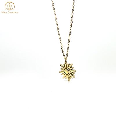 China TRENDY Customized Chain Charm Couples Stainless Steel With Sun Design Necklace for sale